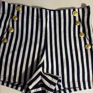 Forever 21 Navy and White Striped Shorts Sz L